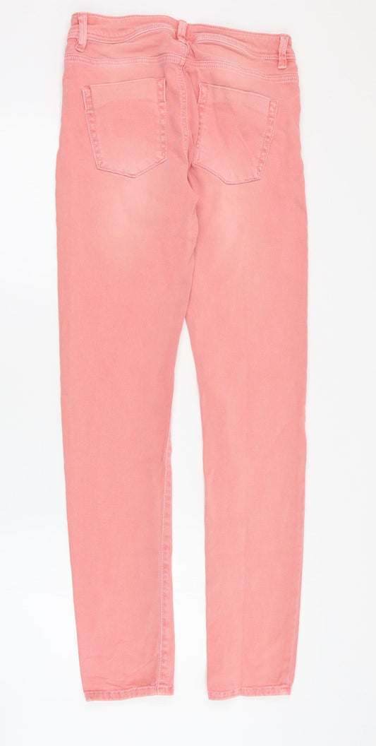 ASOS Womens Pink  Cotton Skinny Jeans Size 8 L30 in Regular Zip