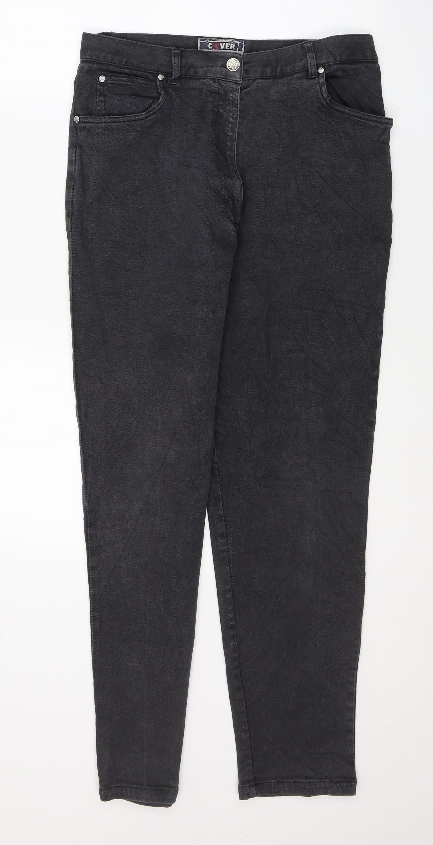 COver Womens Black  Cotton Skinny Jeans Size 16 L29 in Regular Button