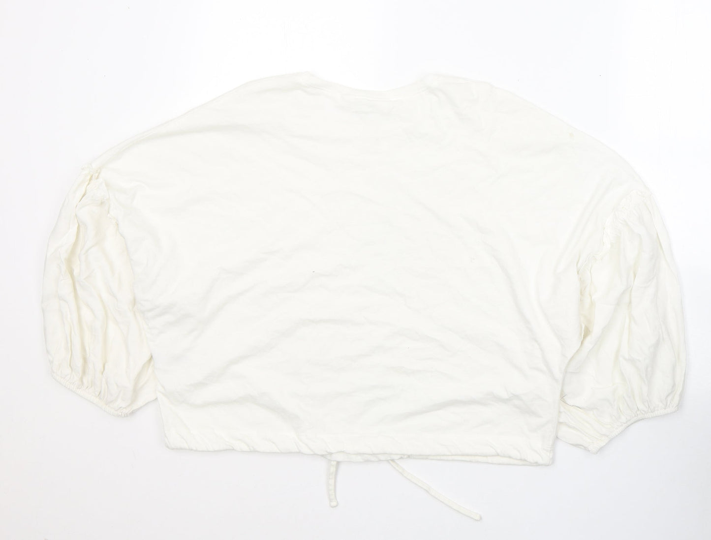 Primark Womens White  Cotton Basic T-Shirt Size 14 Round Neck