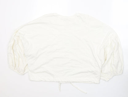 Primark Womens White  Cotton Basic T-Shirt Size 14 Round Neck