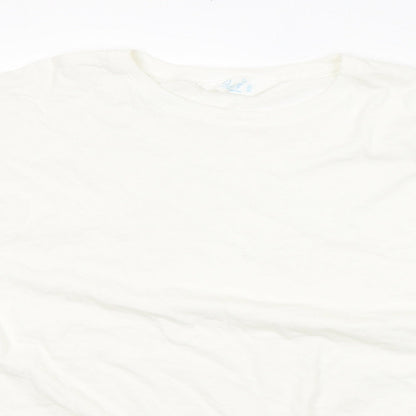 Primark Womens White  Cotton Basic T-Shirt Size 14 Round Neck