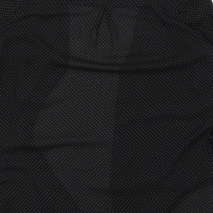 H&M Womens Black Polka Dot Polyester Basic Button-Up Size 8 V-Neck