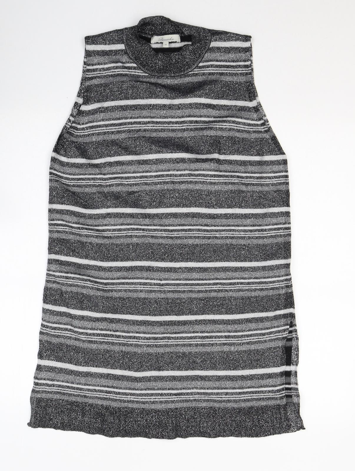 Womens UK Size 16 Peacocks Grey Tunic Jumper