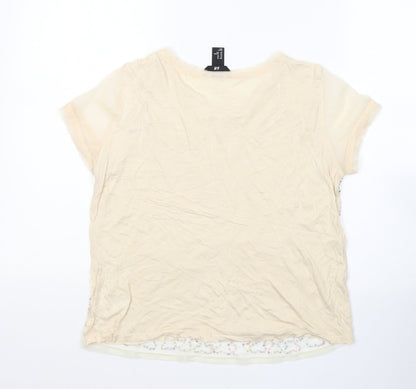 Womens UK Size XS H&M Beige Basic T-Shirt