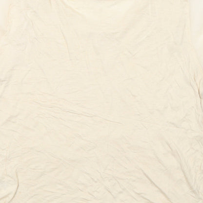 Womens UK Size XS H&M Beige Basic T-Shirt