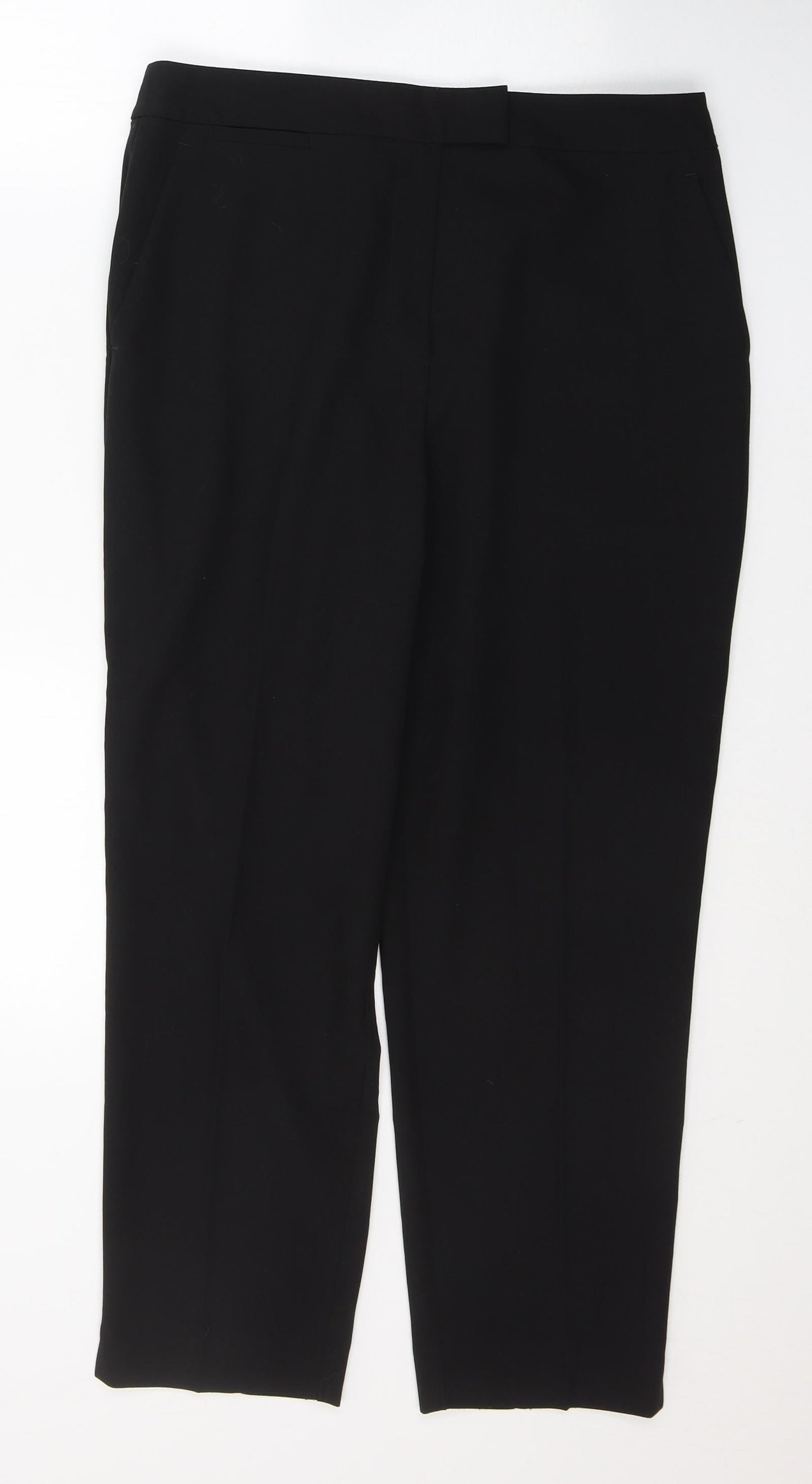 Womens UK Size 12 Topshop Regular Fit  Black Trousers