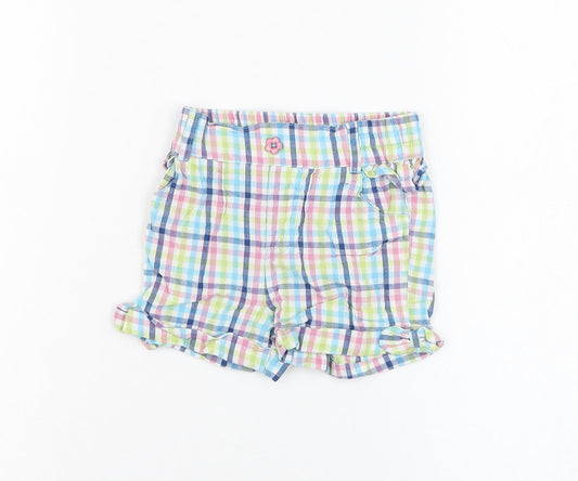 M&Co Girls Ivory Check Cotton Cropped Trousers Size 9-12 Months  Pullover
