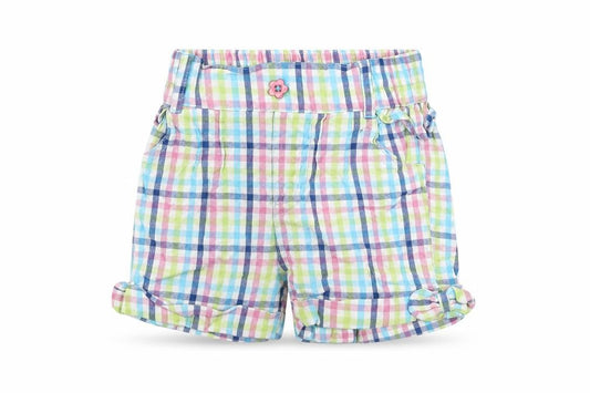 M&Co Girls Ivory Check Cotton Cropped Trousers Size 9-12 Months  Pullover
