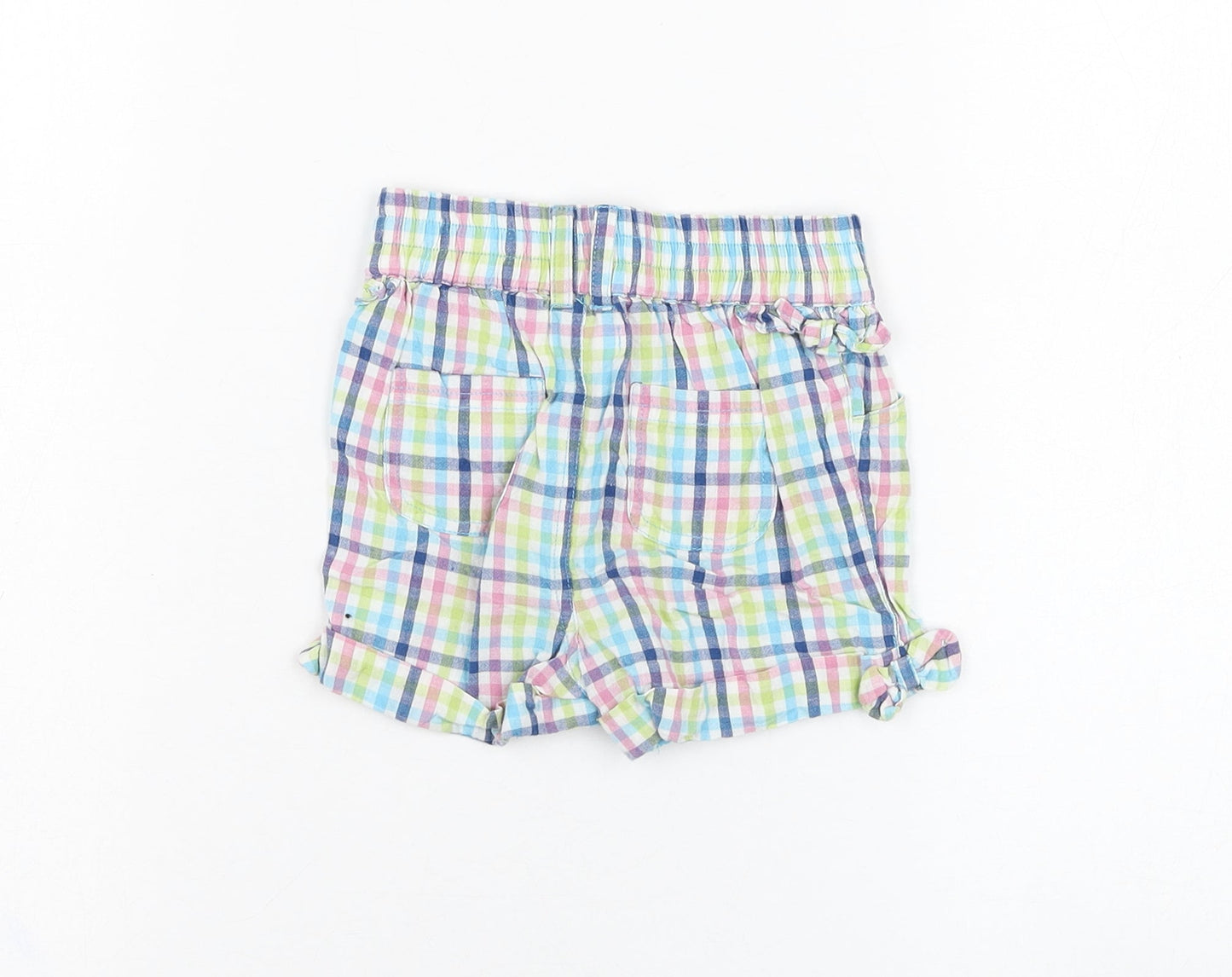 M&Co Girls Ivory Check Cotton Cropped Trousers Size 9-12 Months  Pullover
