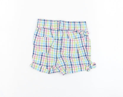 M&Co Girls Ivory Check Cotton Cropped Trousers Size 9-12 Months  Pullover