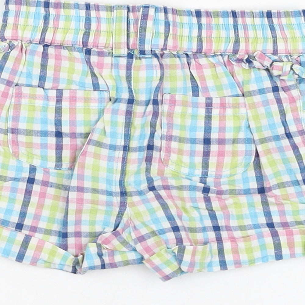 M&Co Girls Ivory Check Cotton Cropped Trousers Size 9-12 Months  Pullover