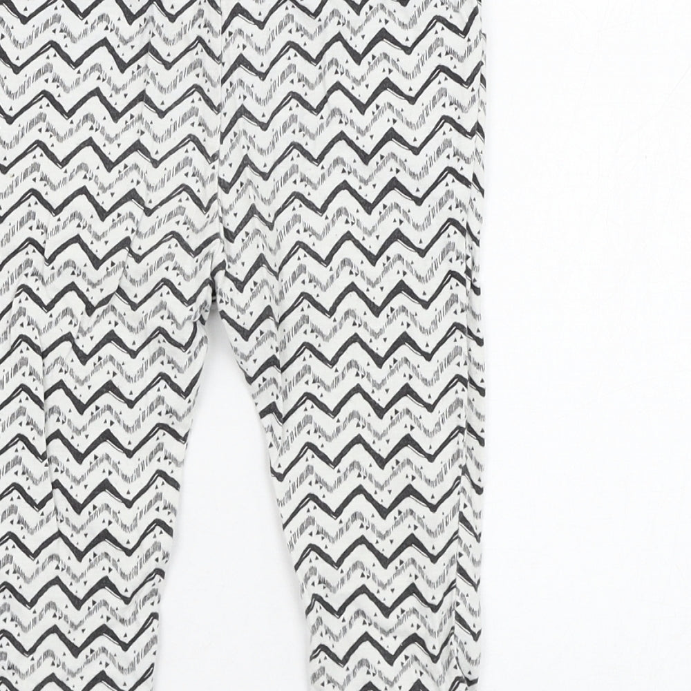 NEXT Girls Ivory Geometric Cotton Jogger Trousers Size 9-12 Months  Pullover