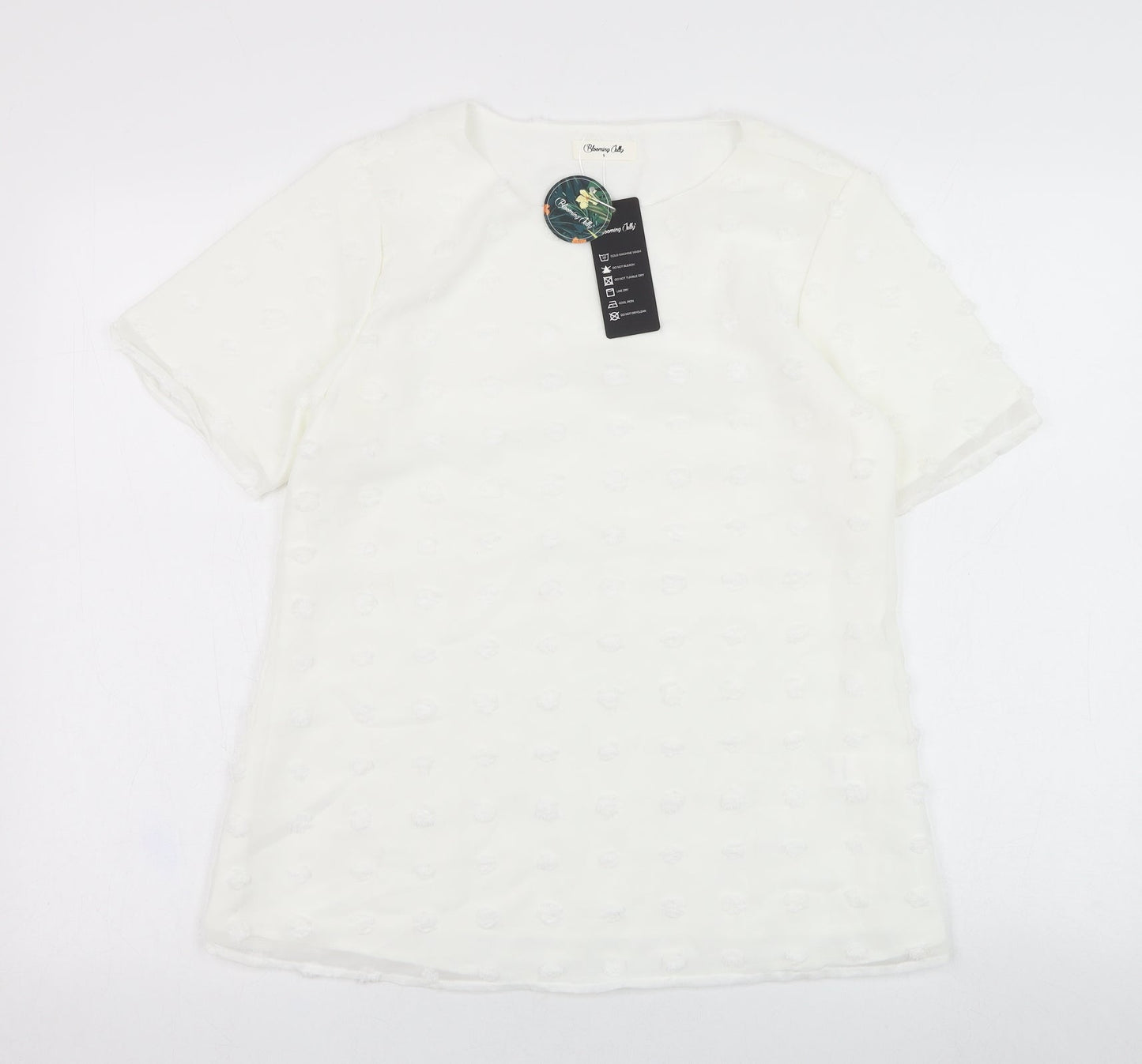 Womens UK Size S Blooming Jelly White Tunic Blouse