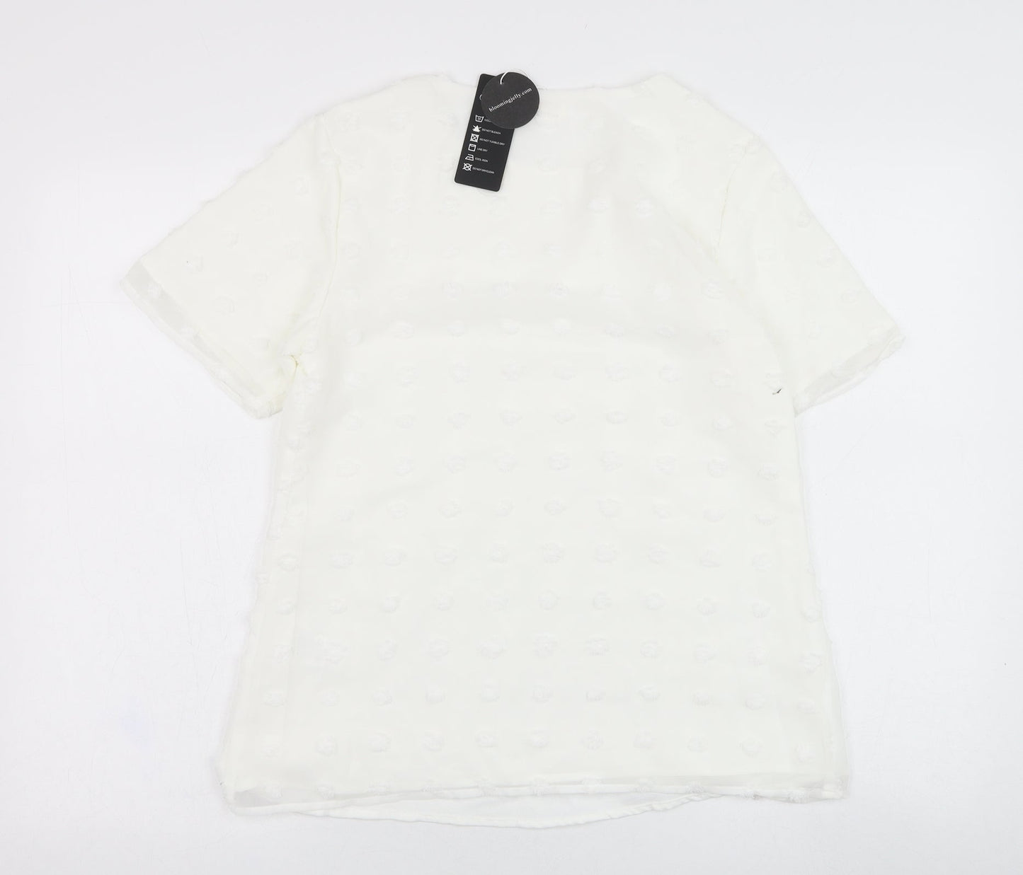 Womens UK Size S Blooming Jelly White Tunic Blouse