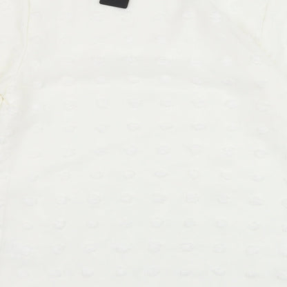 Womens UK Size S Blooming Jelly White Tunic Blouse