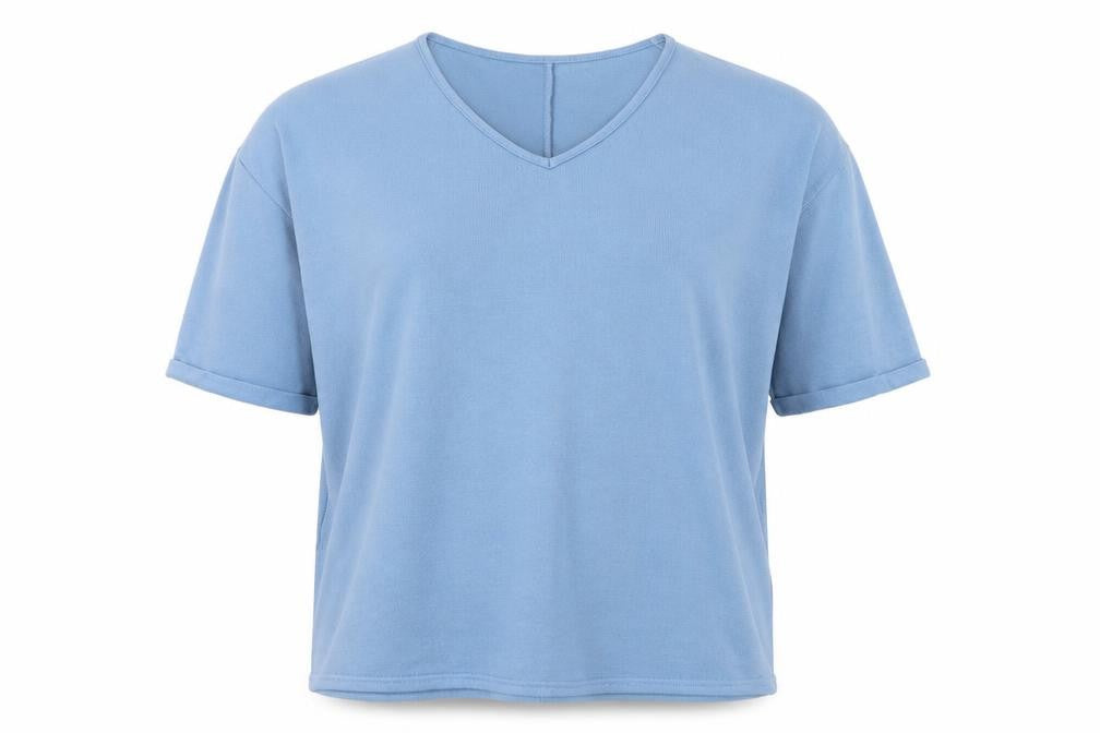 Front view of New Look women’s blue polyester pullover sweatshirt, size S, pullover