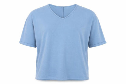 Front view of New Look women’s blue polyester pullover sweatshirt, size S, pullover