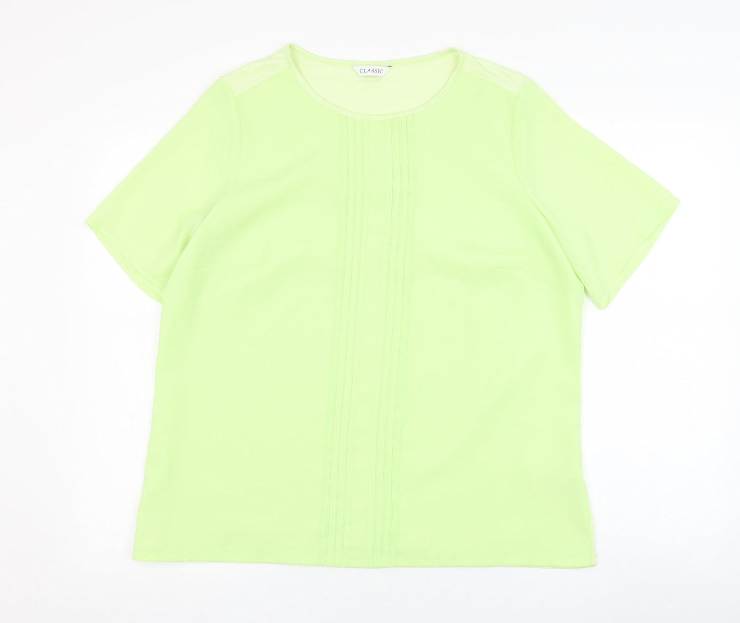 Womens UK Size 14 Marks and Spencer Green Basic Blouse