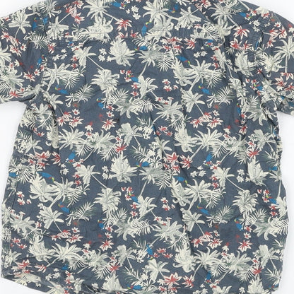 F&F Boys Green Floral Cotton Basic Button-Up Size 2-3 Years Collared Button