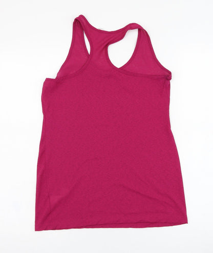 Back view of NEXT women’s purple polyester basic tank, size UK 10, round neck pullover