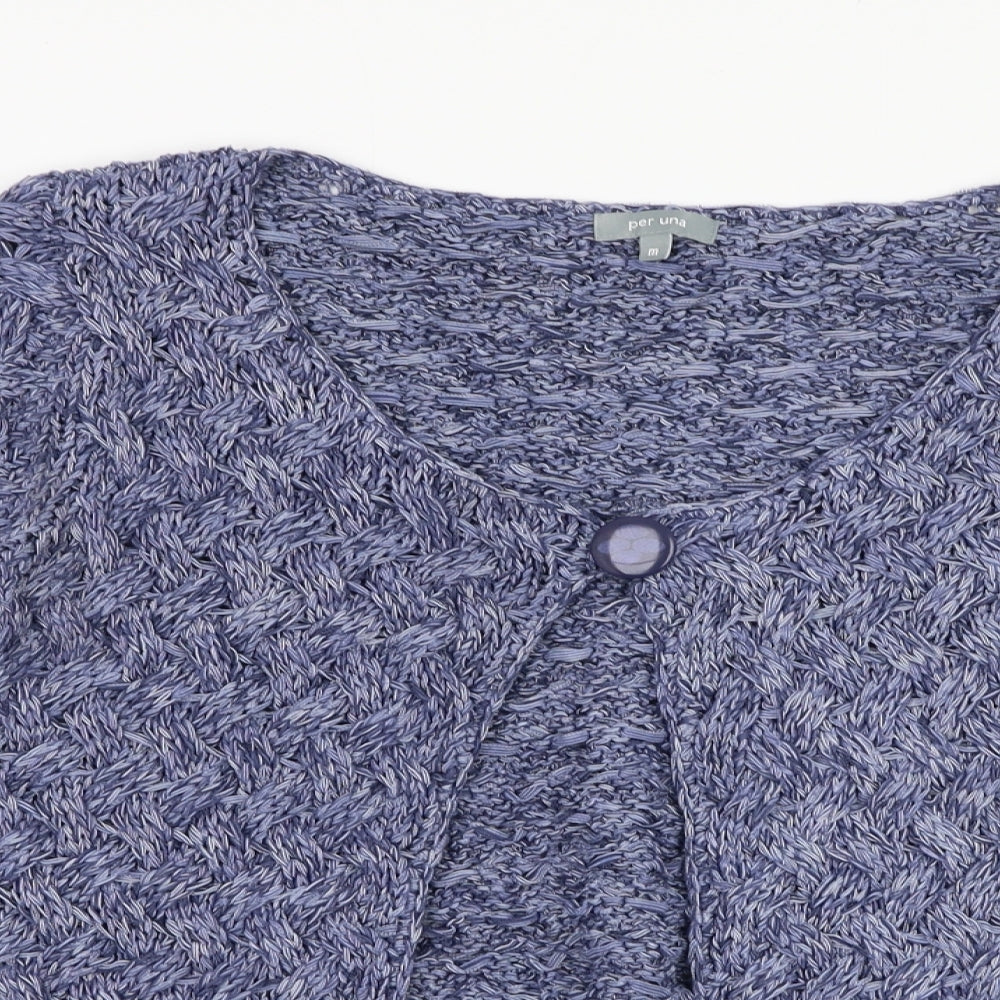 Womens UK Size M Marks and Spencer Blue Cardigan Jumper
