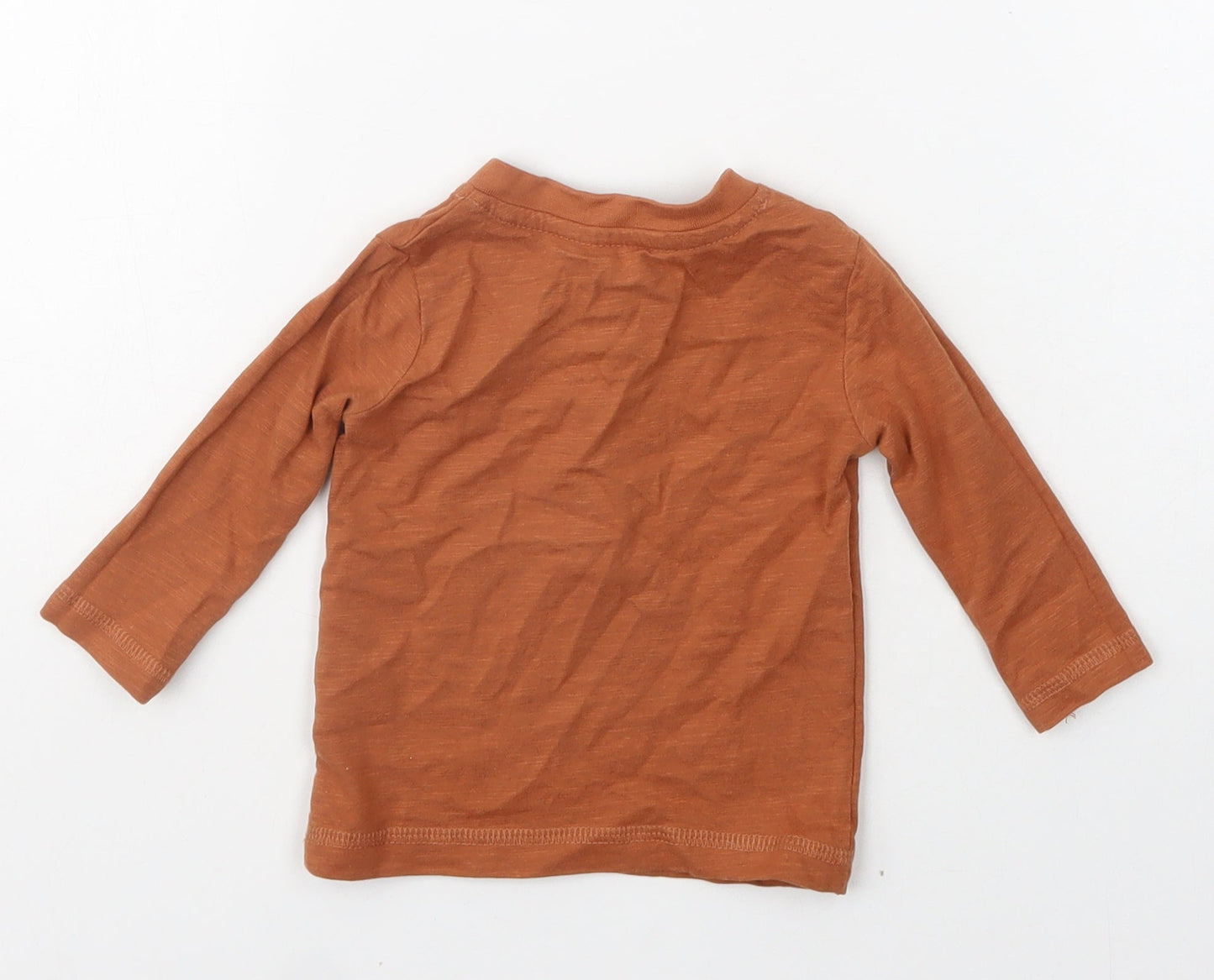 George Boys Orange  Cotton Basic T-Shirt Size 3-6 Months Henley