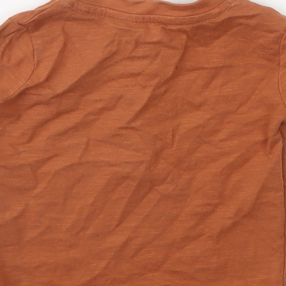 George Boys Orange  Cotton Basic T-Shirt Size 3-6 Months Henley