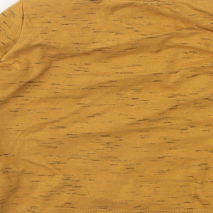 F&F Boys Orange Striped Polyester Basic T-Shirt Size 3-6 Months Crew Neck