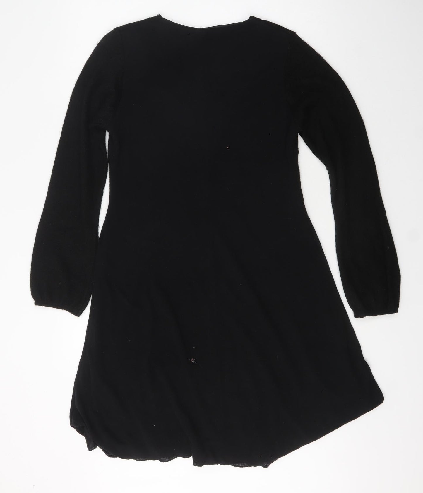 Preworn Womens Black  Viscose Fit & Flare  Size L  V-Neck