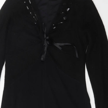 Preworn Womens Black  Viscose Fit & Flare  Size L  V-Neck