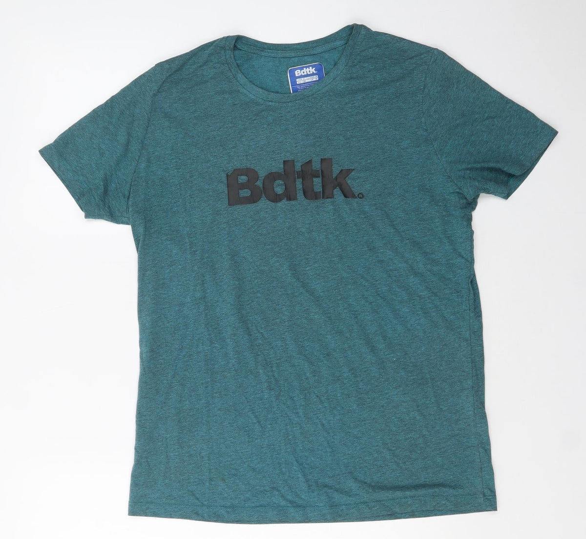 Additional front view of Bdtk women’s beige cotton basic t-shirt, size S, crew neck