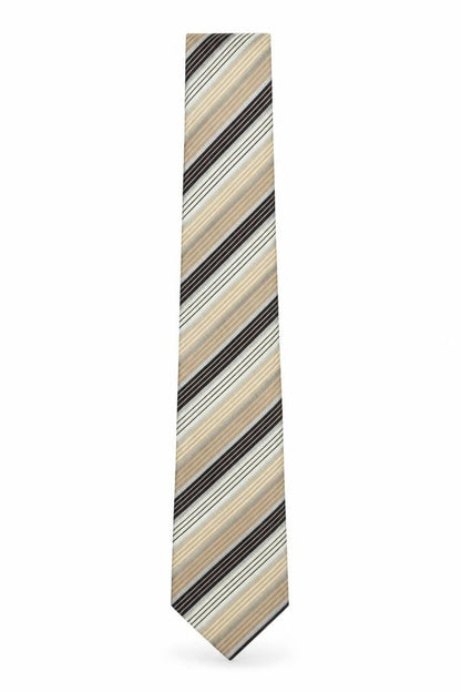 Mens Marks and Spencer Beige Striped  Pointed Tie