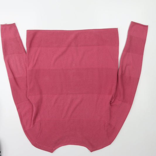 Gerry Weber Womens Pink Boat Neck  Cotton Pullover Jumper Size 10