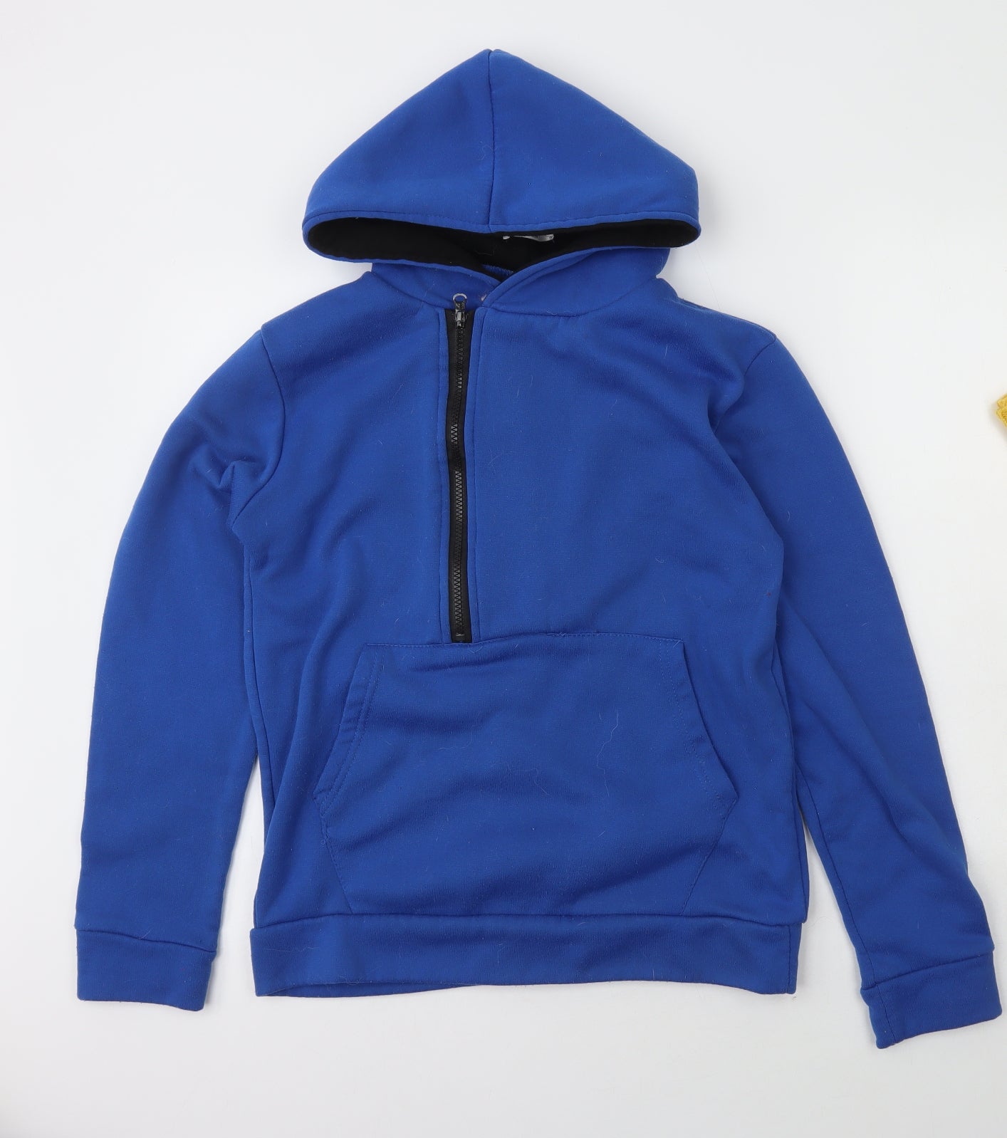 Deer Gray Boys Blue  Polyester Pullover Hoodie Size M   - side zip