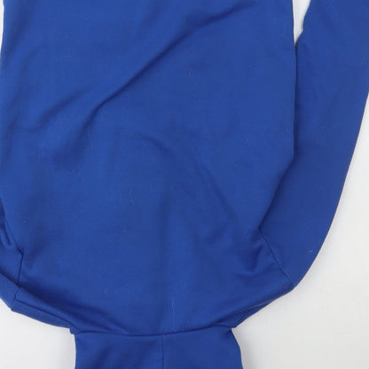 Deer Gray Boys Blue  Polyester Pullover Hoodie Size M   - side zip