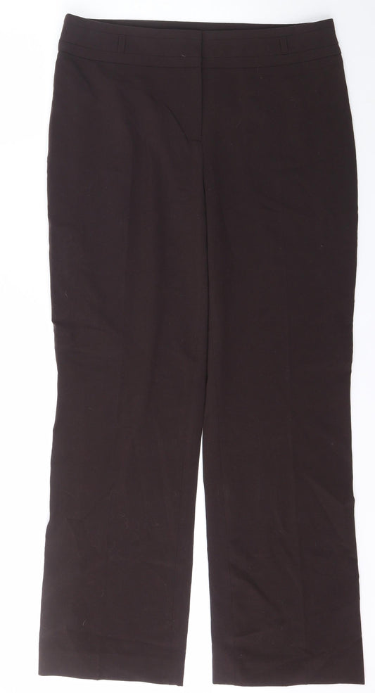 Lakeland Womens Brown  Polyester Carrot Trousers Size 10 L33 in Regular