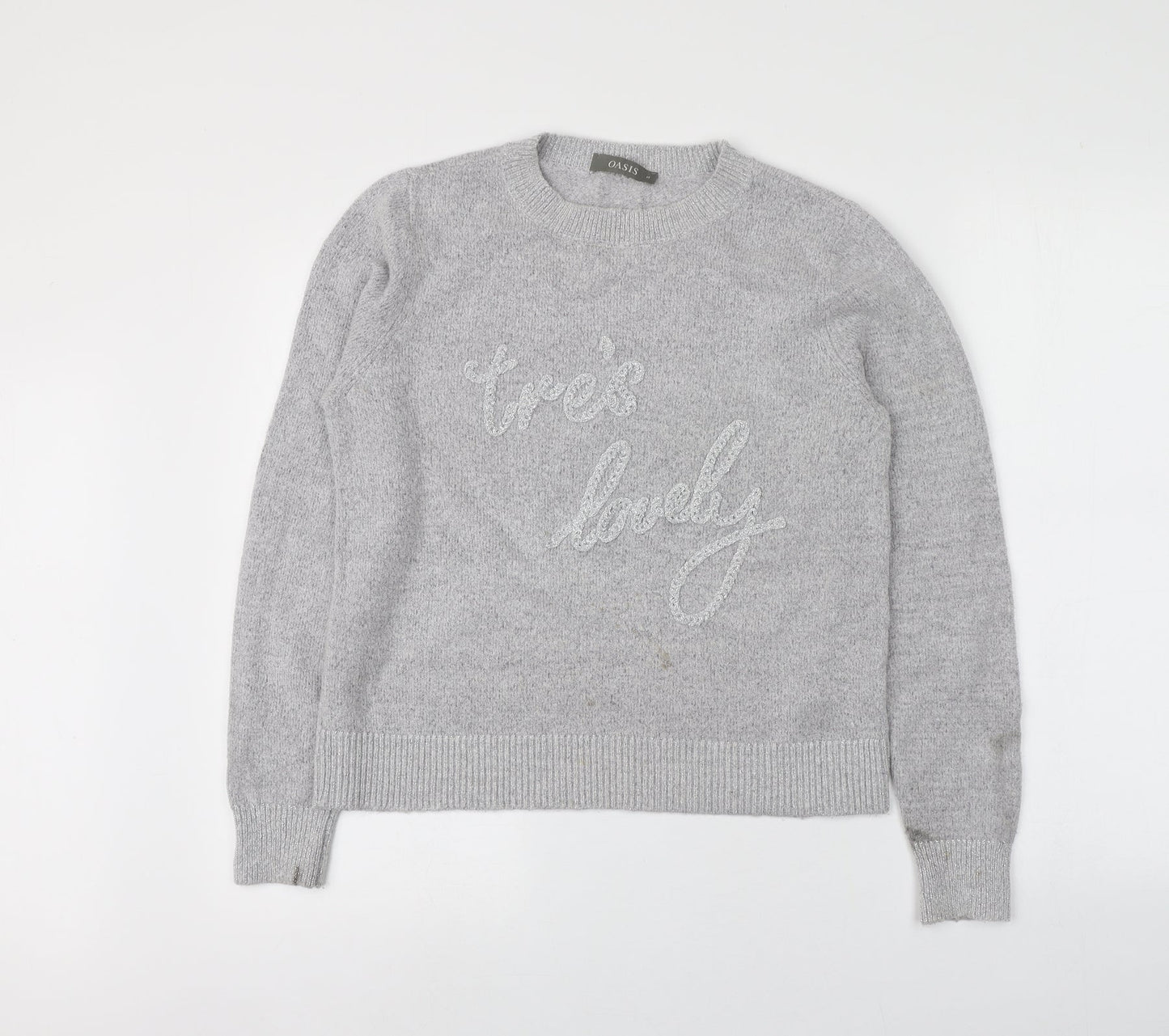 Womens UK Size M Oasis Grey Pullover Jumper