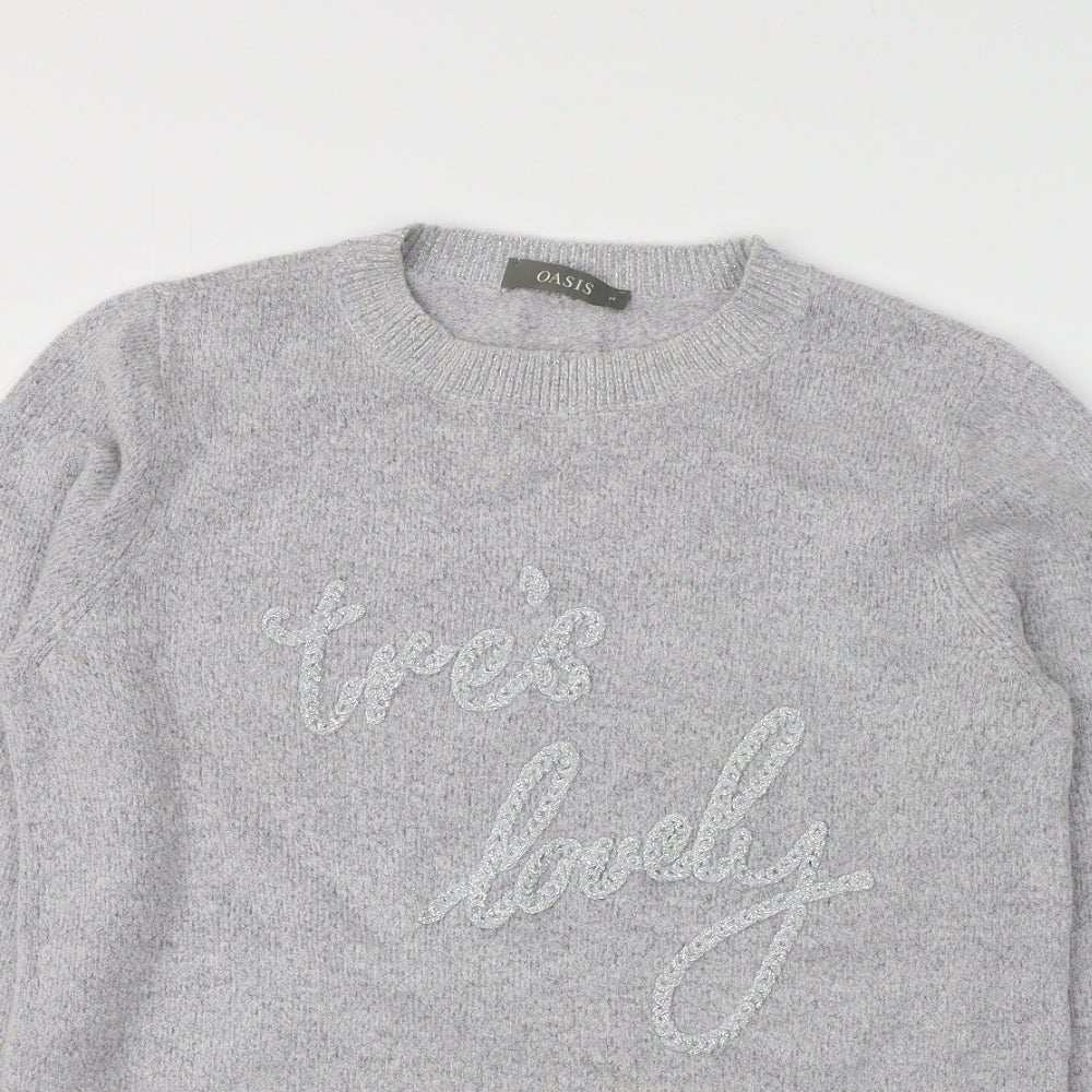 Womens UK Size M Oasis Grey Pullover Jumper