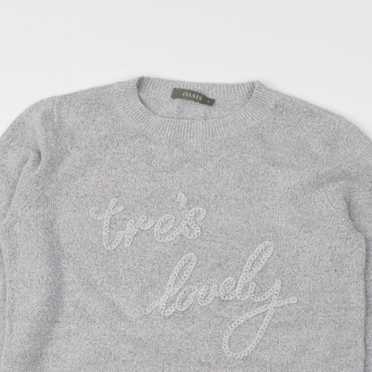 Womens UK Size M Oasis Grey Pullover Jumper