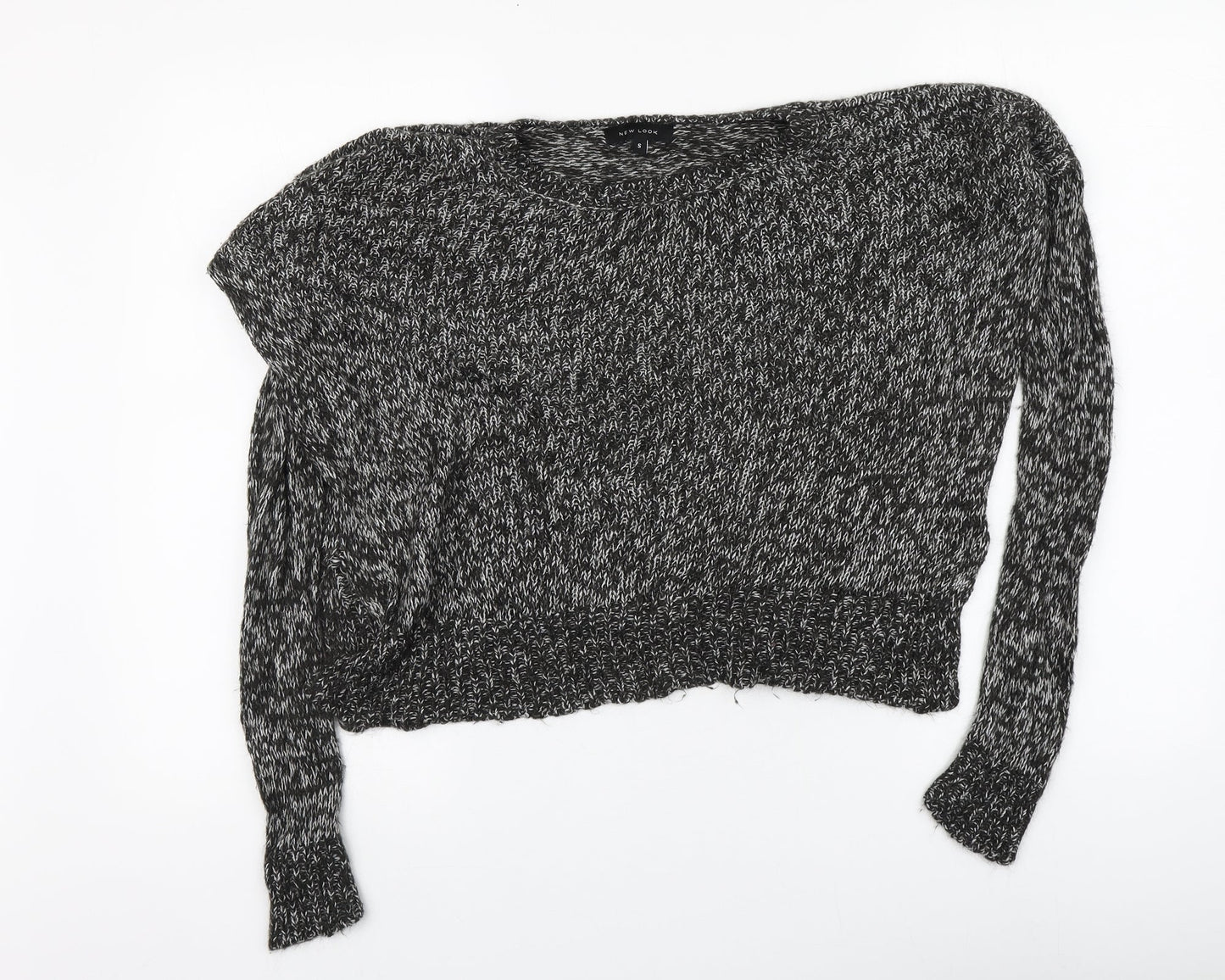 New Look Womens Black Round Neck  Acrylic Pullover Jumper Size S