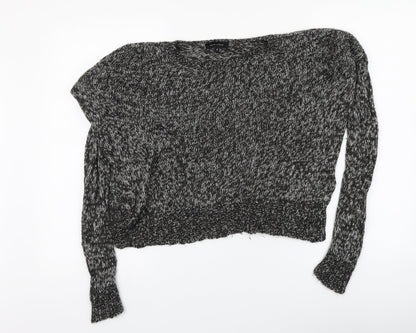 New Look Womens Black Round Neck  Acrylic Pullover Jumper Size S