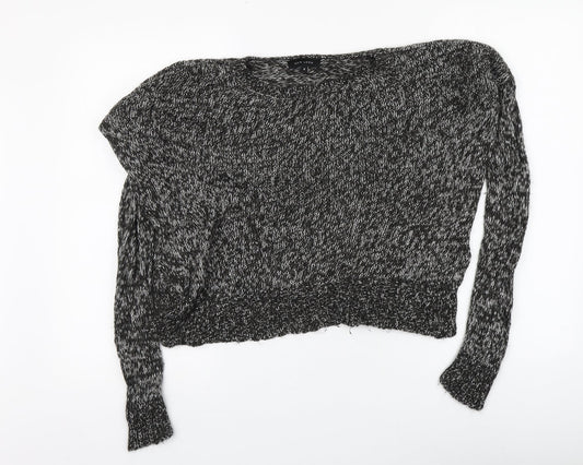 New Look Womens Black Round Neck  Acrylic Pullover Jumper Size S