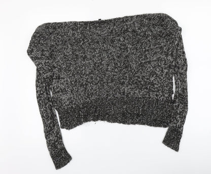New Look Womens Black Round Neck  Acrylic Pullover Jumper Size S