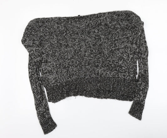 New Look Womens Black Round Neck  Acrylic Pullover Jumper Size S