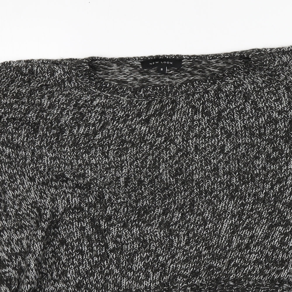 New Look Womens Black Round Neck  Acrylic Pullover Jumper Size S
