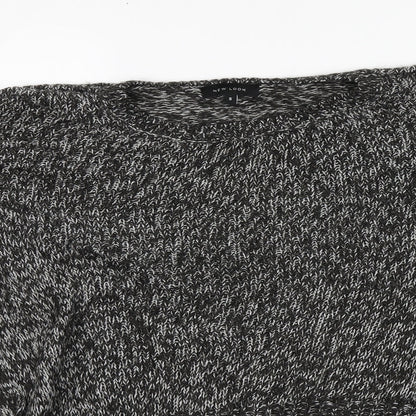 New Look Womens Black Round Neck  Acrylic Pullover Jumper Size S