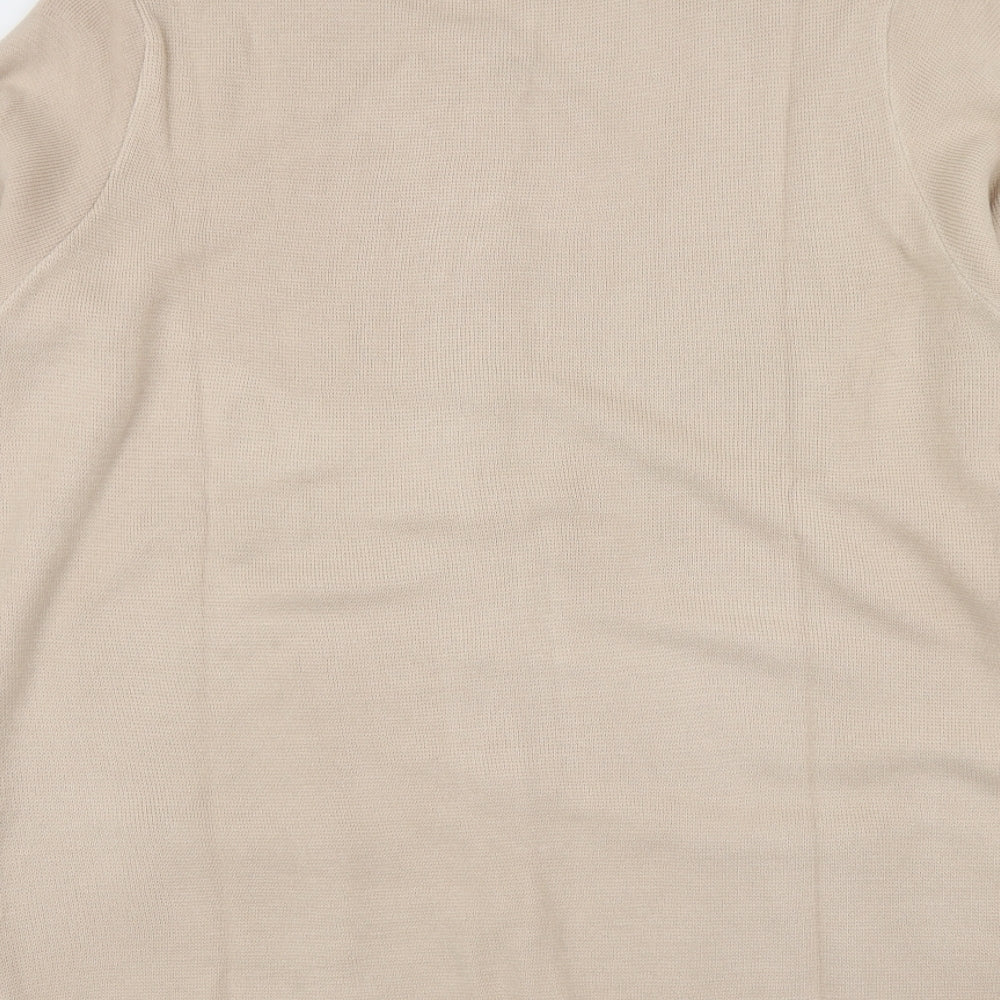 Gabriella Vicenga Womens Beige Round Neck  Acrylic Cardigan Jumper Size 16