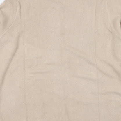 Gabriella Vicenga Womens Beige Round Neck  Acrylic Cardigan Jumper Size 16