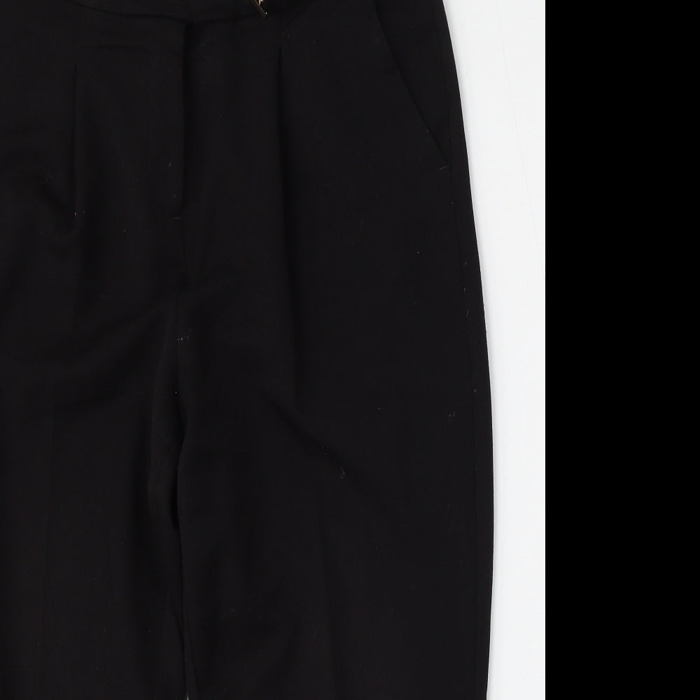 F&F Womens Black  Polyester Trousers  Size 14 L24 in Regular Hook & Eye