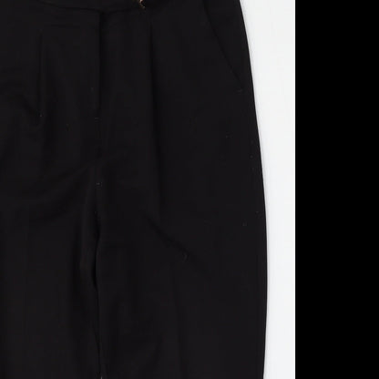 F&F Womens Black  Polyester Trousers  Size 14 L24 in Regular Hook & Eye